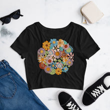 Load image into Gallery viewer, Natania I Am Me 70&#39;s Floral Women’s Crop Tee