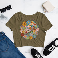 Load image into Gallery viewer, Natania I Am Me 70&#39;s Floral Women’s Crop Tee