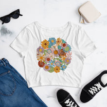 Load image into Gallery viewer, Natania I Am Me 70&#39;s Floral Women’s Crop Tee